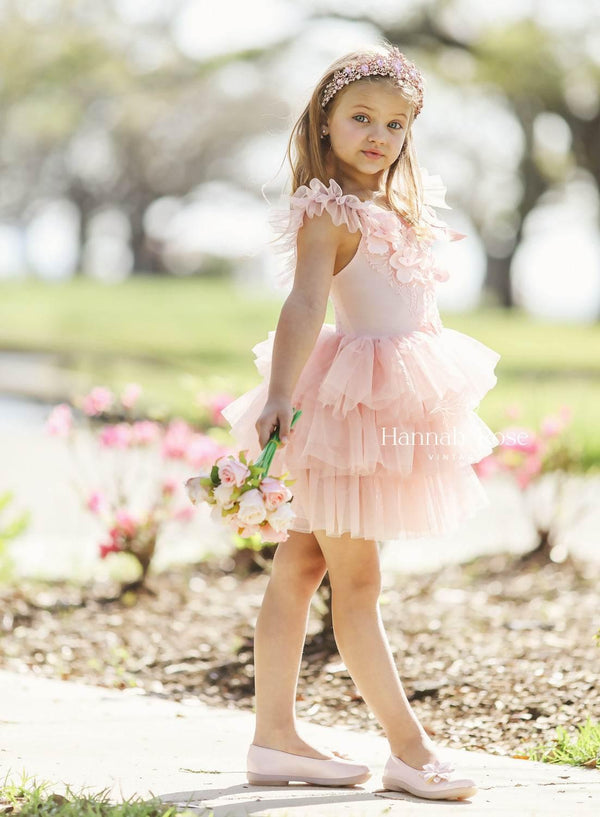 Pink Layered Tulle Birthday Party Dress - 