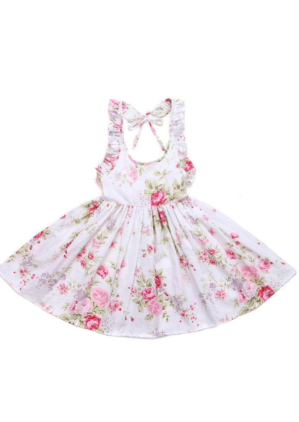 Pink Rose Cotton Dress - 