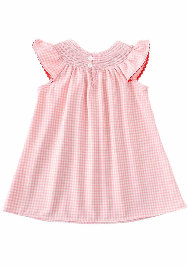 Pink Strawberry Smocked Dress - 