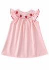 Pink Strawberry Smocked Dress - 