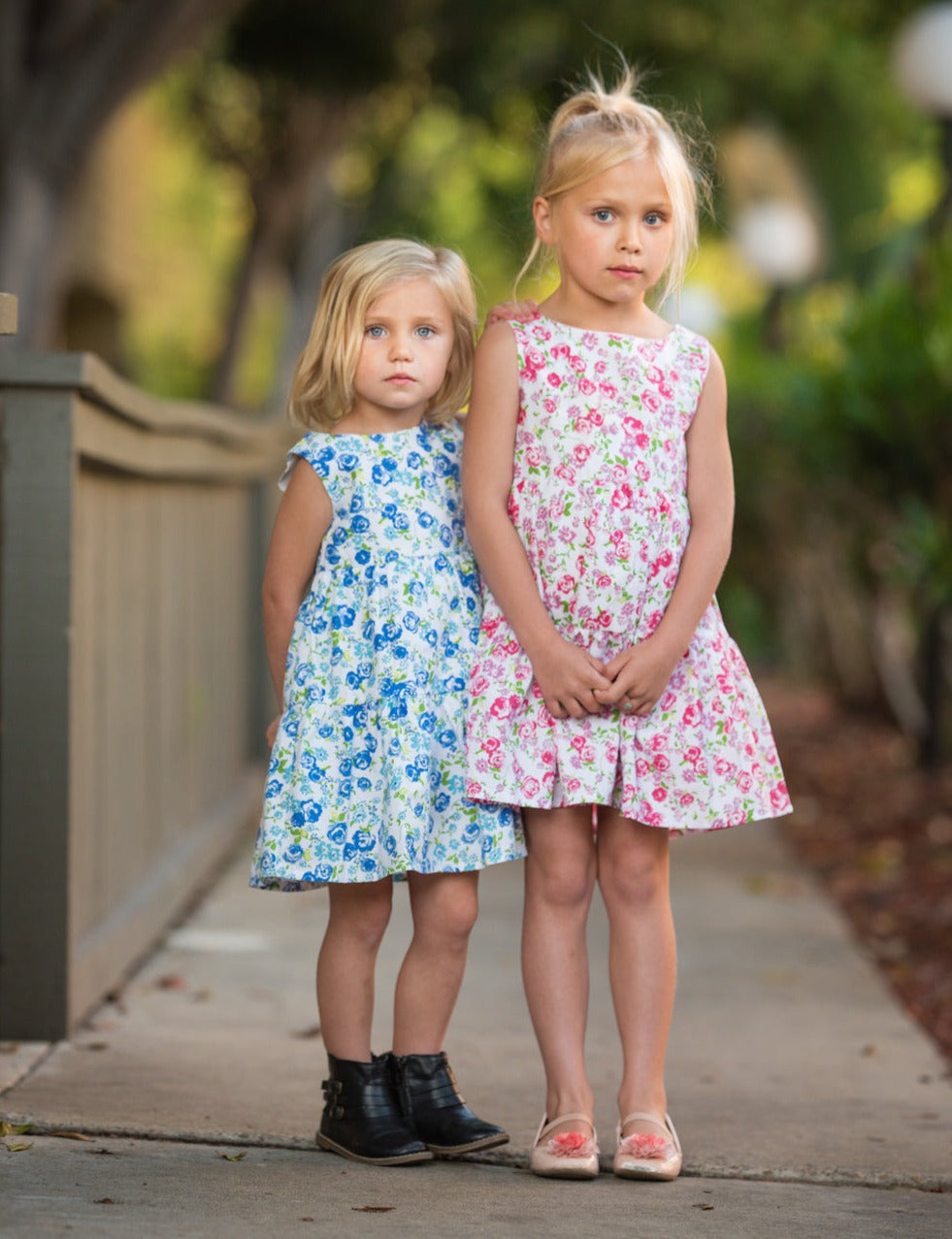 GIRLS - Pink Floral Print Cotton Dress - Hannah Rose Vintage Boutique