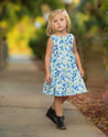 GIRLS - Blue Print Cotton Dress - Hannah Rose Vintage Boutique