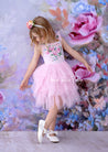 GIRLS - Pink Floral Tutu Dress - Hannah Rose Vintage Boutique
