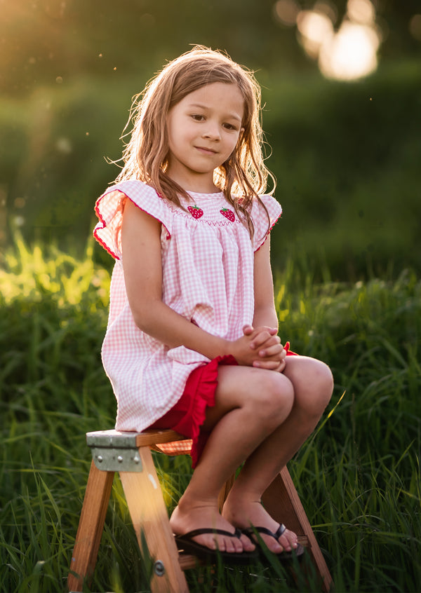 GIRLS - My Garden Set Pink Shorts and Top - Hannah Rose Vintage Boutique