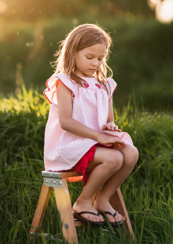 GIRLS - My Garden Set Pink Shorts and Top - Hannah Rose Vintage Boutique