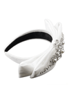 Princess Bow Bejeweled Headband in White - 