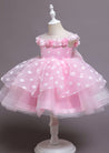 GIRLS - Pink Dot Birthday Party Special Occasion Dress - Hannah Rose Vintage Boutique