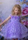 GIRLS - Purple Dot Princess Party Dress - Hannah Rose Vintage Boutique