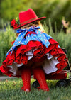 Red and Blue Floral Dress Vintage - 