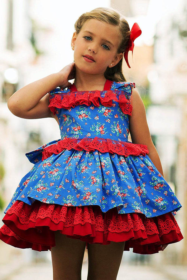 Red Floral Spanish Hair Clip - 