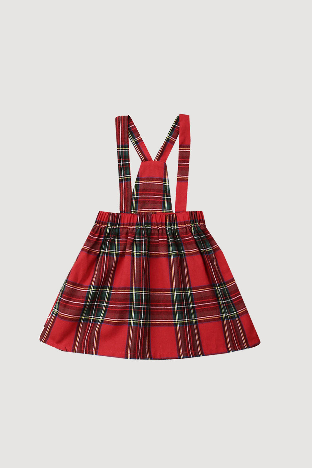 GIRLS - Red Plaid Suspender Skirt - Hannah Rose Vintage Boutique