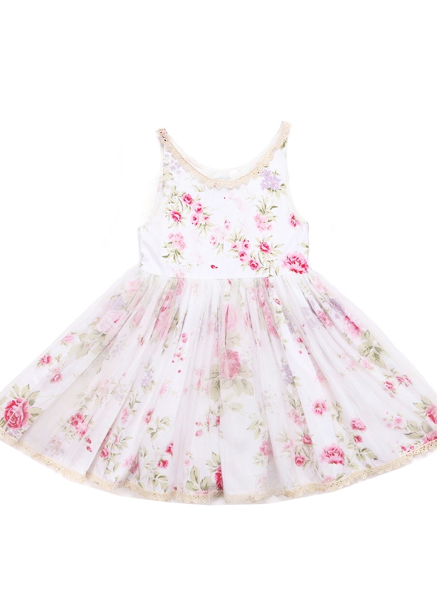 girls pink floral dress