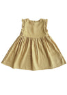 ANNIE RUSTIC VINTAGE YELLOW LINEN DRESS - Hannah Rose Vintage Boutique