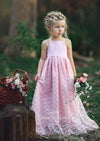 Sia Pink Lace Maxi Dress for Weddings - 