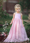 Sia Pink Lace Maxi Dress for Weddings - 