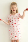 GIRLS - Girls Tossed Strawberries Night Gown - Hannah Rose Vintage Boutique