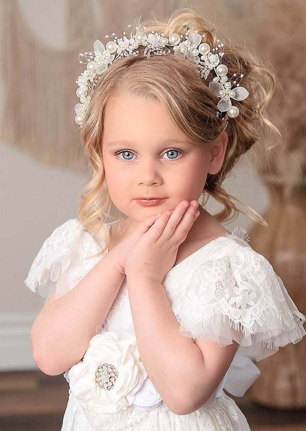 White Beaded Hair Accessory - 