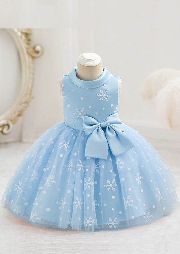 Toddler & Girls Snowflake Dress in Blue, Pink or Burgundy Toddler & Girls Snowflake Dress in Blue, Pink or Burgundy