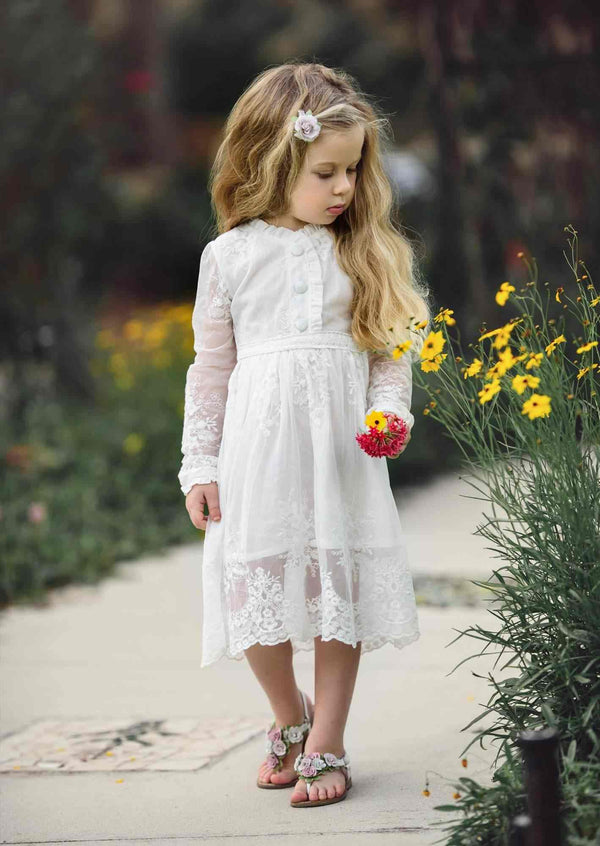 Wisteria White Lace Dress - 
